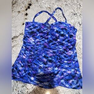 Torrid Blue and Purple Cosmic Swim Top